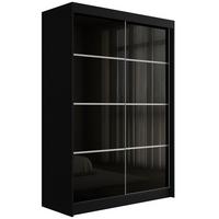KLEIDERSCHRANK PEKA III - 150 cm - Schwarz - Schwarz, Holzwerkstoff (150/215/61cm) - ALTDECOR