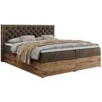 BOXBETT ALBERO 3 - 160/200 Braun Velvet - H3 - Braun, Holz/Textil (160/200cm) - MKS
