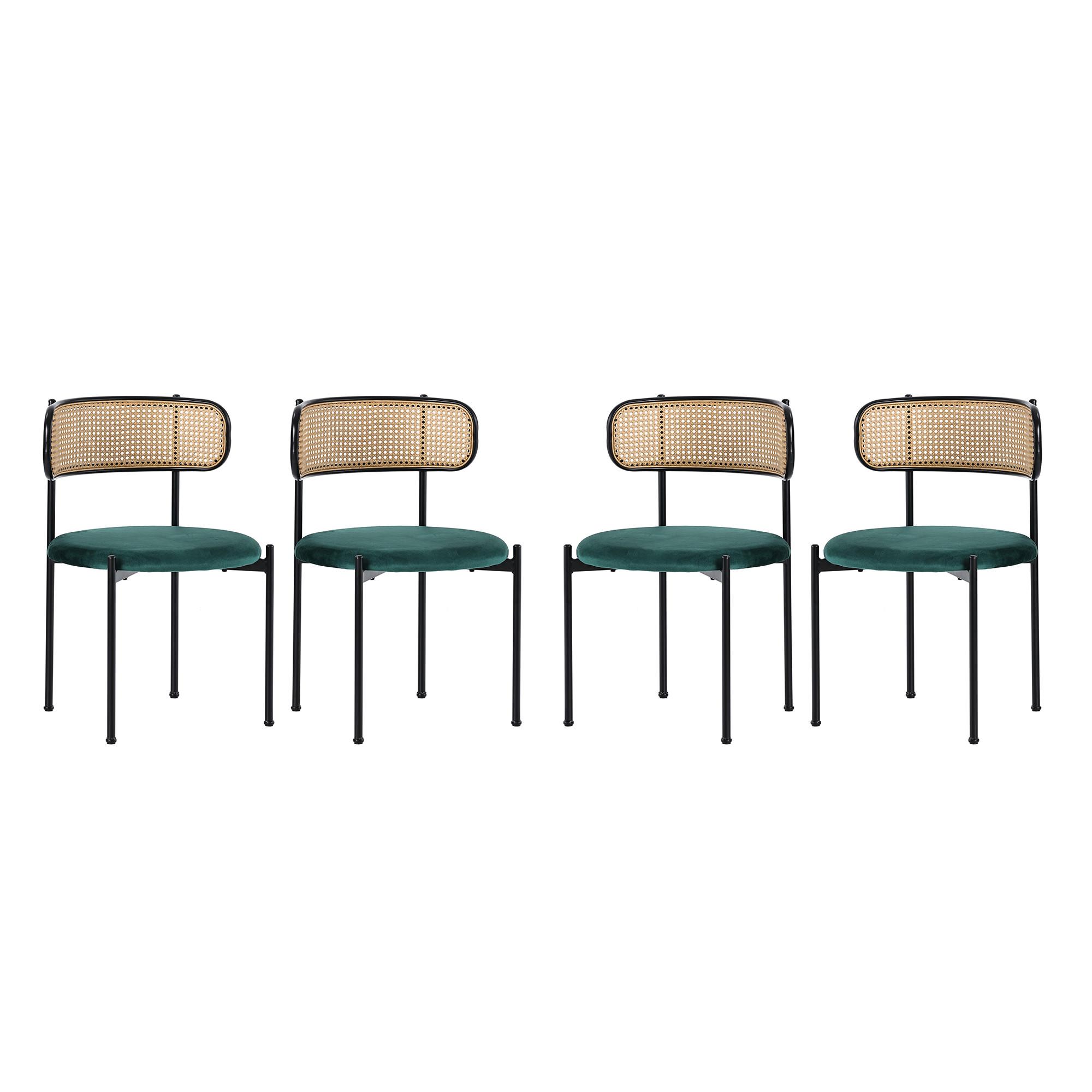 ESSZIMMERSTUHL-SET 4er-set Grün 51/51/75 cm - Grün, Textil/Metall (51/75/51cm) - Urban Meuble