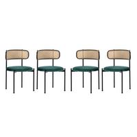 ESSZIMMERSTUHL-SET 4er-set Grün 51/51/75 cm - Grün, Textil/Metall (51/75/51cm) - Urban Meuble