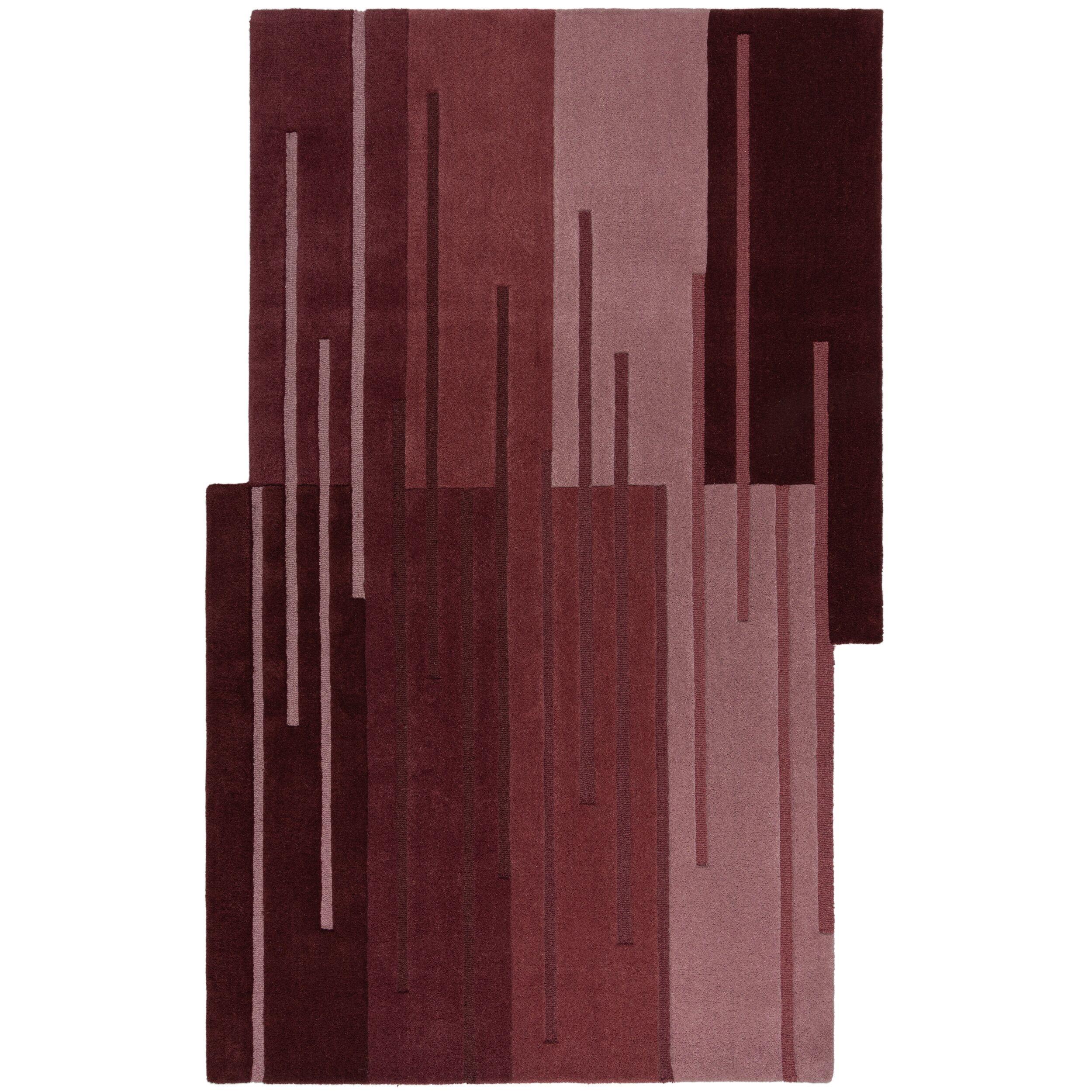 WOLLTEPPICH HALLEIN, abstrakt, Rot, 120 x 180 cm - Rot, Textil (180/120cm) - KADIMA DESIGN