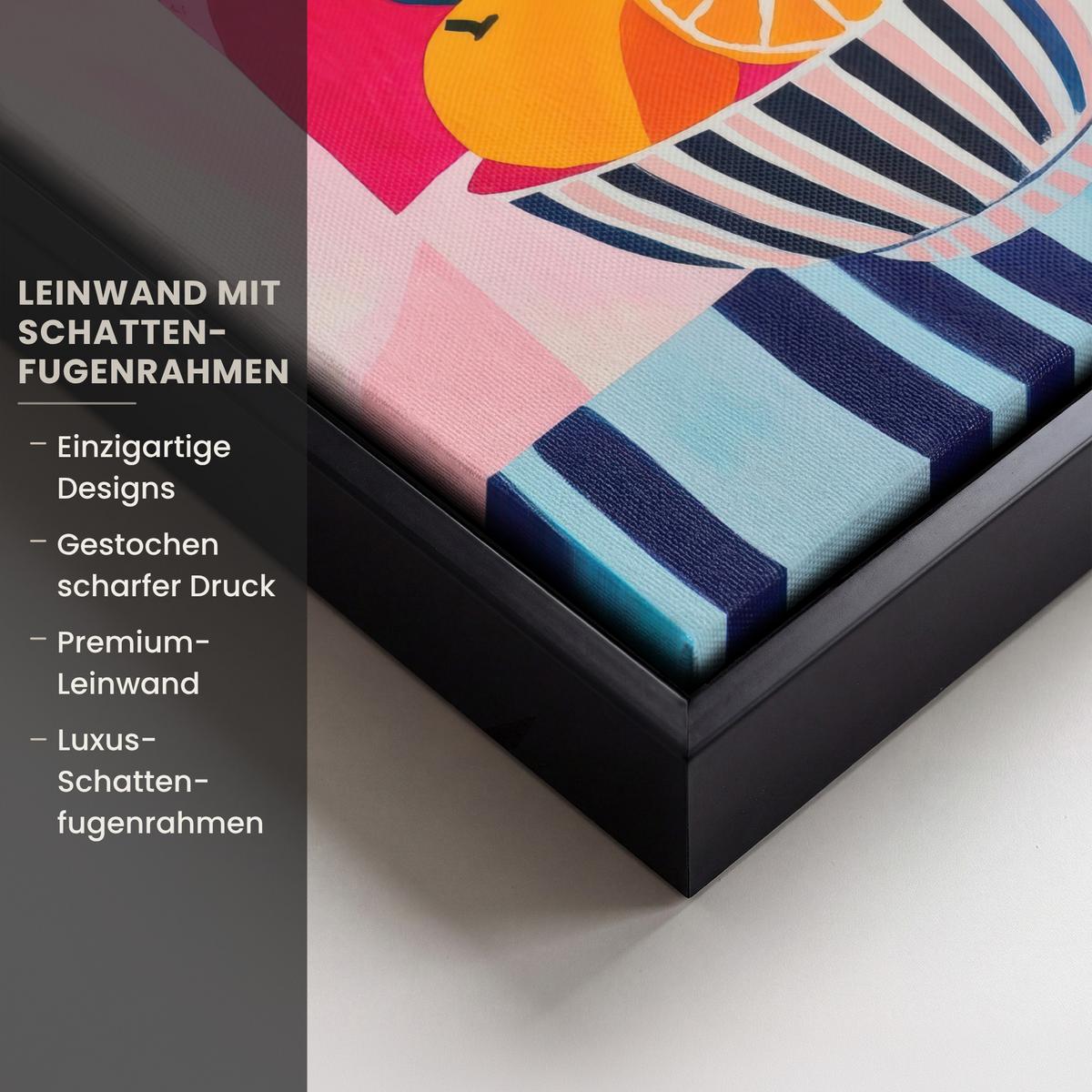 LEINWAND Bilder mit Rahmen - Obst - Abstrakter Hintergrund - Rosa - 20x20 - Pink, Textil (20/20cm) - MuchoWow