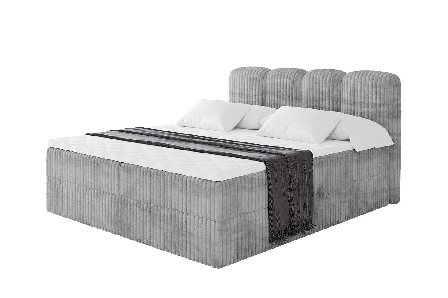 BOXBETT mit Matratze H4 - NINA - 140x200 cm - Hellgrau - Hellgrau, Holzwerkstoff (140/200cm) - ALTDECOR