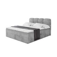 BOXBETT mit Matratze H4 - NINA - 180x200 cm - Hellgrau - Hellgrau, Holzwerkstoff (180/200cm) - ALTDECOR