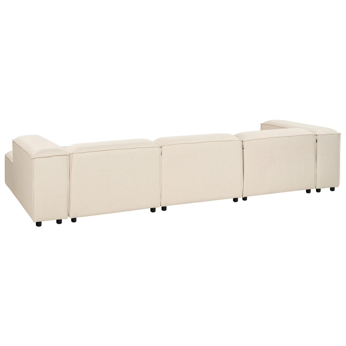 ECKSOFA Modul 4-Sitzer linksseitig Beige Stoff Ardal - Beige/Schwarz, Textil (326/180cm) - Beliani