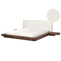 BETT mit Lattenrost 180/200 cm MDF-Platte Braun Zen - Braun, Holz (180/200cm) - Beliani