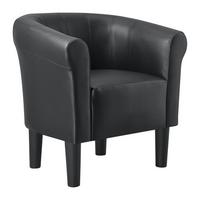 SESSEL Jelgava Kunstleder Schwarz - Schwarz, Textil (70/70/58cm) - [en.casa]