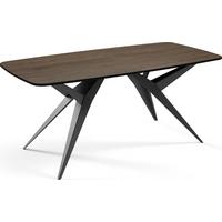 ESSTISCH Trax ausziehbar rechteckig oval, Walnuss Braun 180-260/90/76 - Walnussfarben/Schwarz, Holzwerkstoff/Metall (180/90/76cm) - WFL GROUP