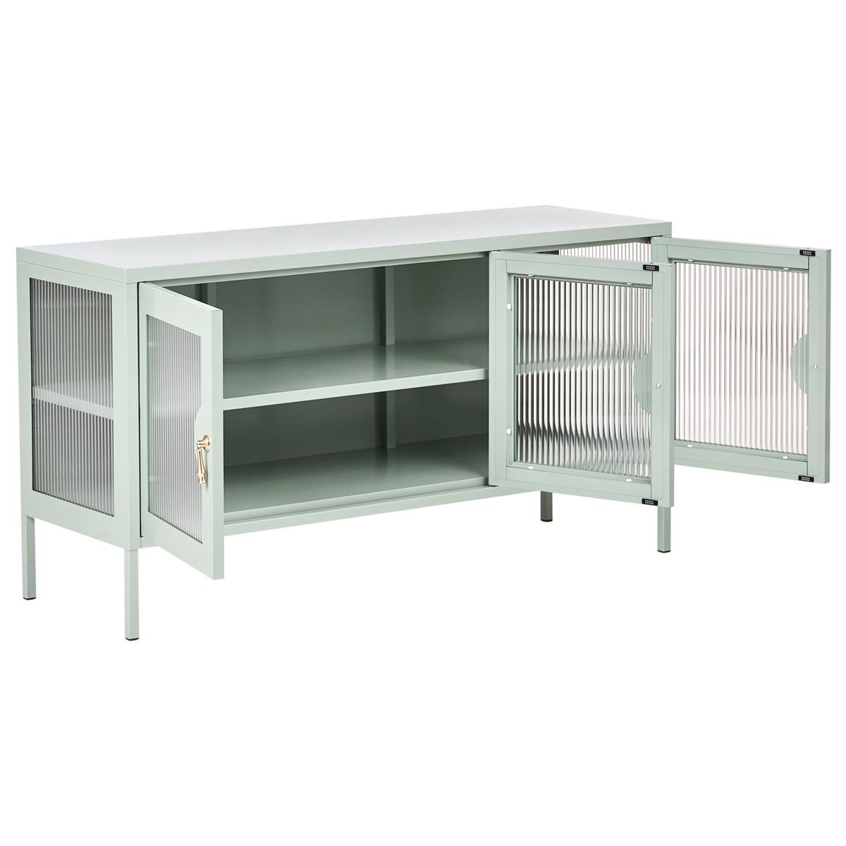 SIDEBOARD mit 3 Türen Metall Mintgrün Gleora - Mintgrün/Grün, Metall (120/65/40cm) - Beliani