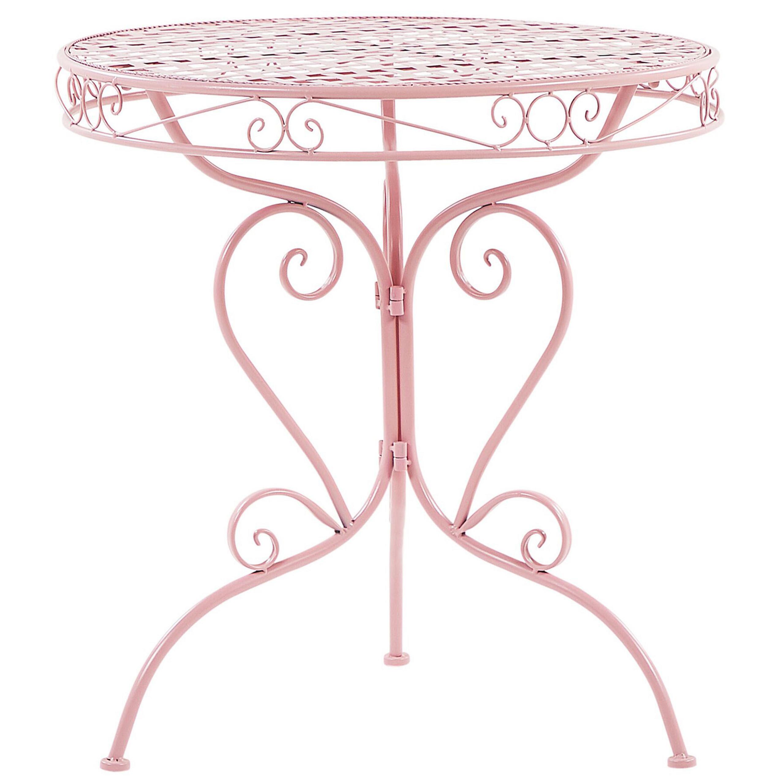 GARTENTISCH Metall Rosa Albinia - Pink, Metall (70/70/74cm) - Beliani