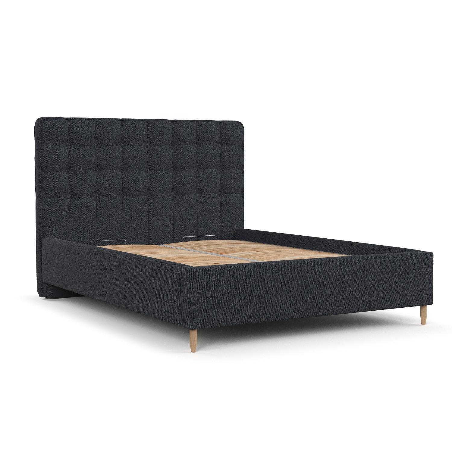 POLSTERBETT Paloma 120/200 cm Anthrazit im Riva Stoff - Anthrazit/Naturfarben, Holz/Holzwerkstoff (120/200cm) - AltaBeds