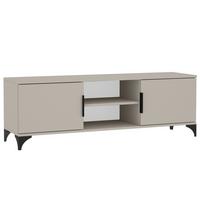 LOWBOARD Home mit 2 Türen, mit Griffen, Kaschmir - Kaschmir/Schwarz, Holzwerkstoff (150/50/40cm) - Beautysofa