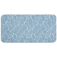 BADEMATTE Organisch - Muster - Blau 120x60 cm - Hellblau, Textil (120/60cm) - OnlyWow