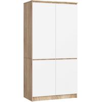 KLEIDERSCHRANK Eiche Sonoma, Weiß 180/90/51 - Weiß, Holzwerkstoff (90/180/51cm) - RAUMHIRSCH FURNITURE