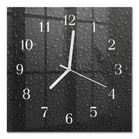 WANDUHR aus Glas 30x30 cm - Wassertropfen - Schwarz, Glas (30/30/0.4cm) - TULUP