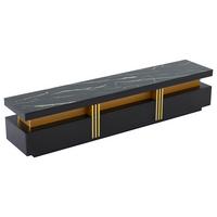TV-MÖBEL Schwarz 200/40/42 cm - Weiß, Holzwerkstoff (40/42/200cm) - Urban Meuble
