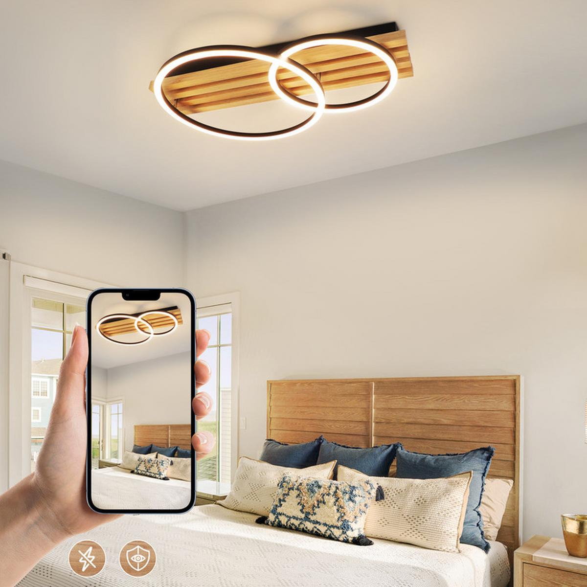 LED-DECKENLEUCHTE Elfriede II 8.8/55/35cm - Eschefarben, Holz (8.8/55/35cm) - Nettlife