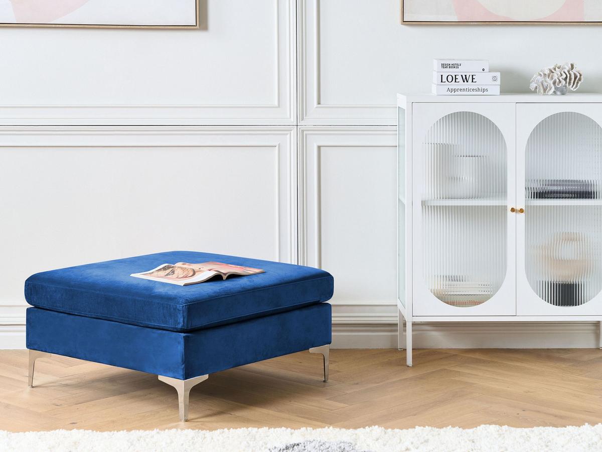 OTTOMANE Evja 85/85/48 cm - Blau, Textil (85/48/85cm) - Beliani