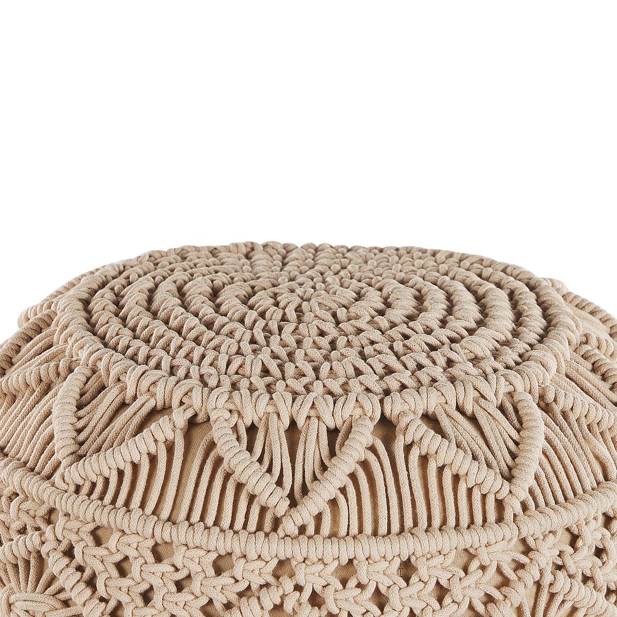 POUF Beige 40/40/40 cm Kayseri - Beige, Naturmaterialien/Textil (40/40/40cm) - Beliani