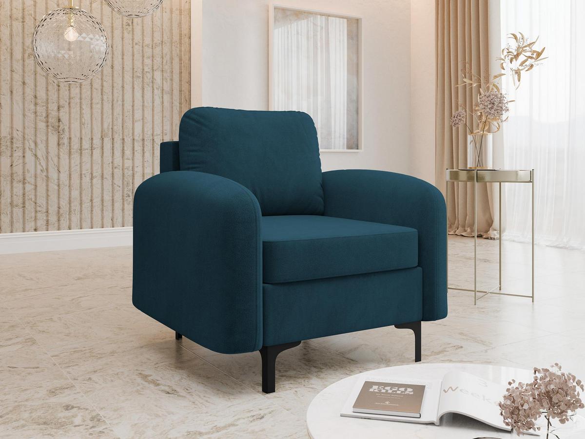 SESSEL Venice - Blau/Schwarz, Holz/Textil (94/96/92cm) - MIRJAN24
