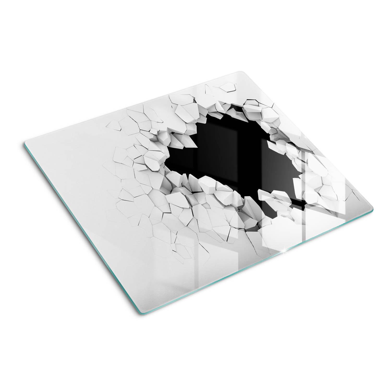 GLASPLATTE 60x52 cm Loch in der Wand - Weiß, Glas (60/0.4/52cm) - TULUP