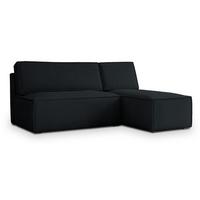 ECKSOFA BRISO P Schwarz Kordstoff mit Schlaffunktion - Schwarz/Grau, Holz/Kunststoff (200/140cm) - MASSENO