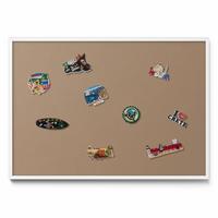 MAGNETTAFEL 100x70 cm Weißer Rahmen Hellbraun - Trüffeleichefarben, Metall (100/70/0.4cm) - TULUP