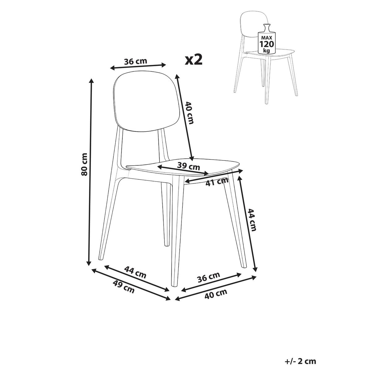 GARTENSTUHL 2er-Set Mintgrün Kattavia - Mintgrün, Kunststoff (40/80/49cm) - Beliani