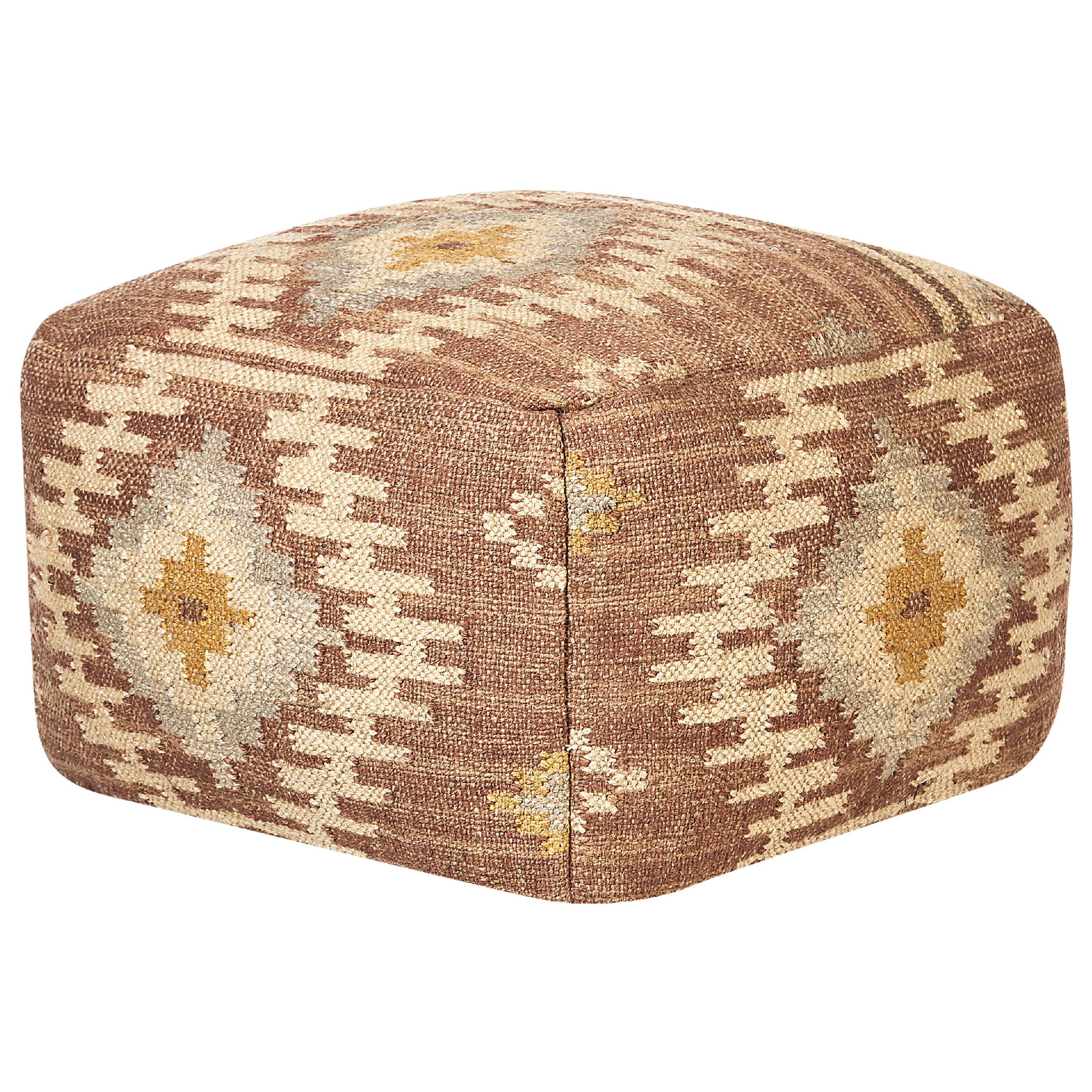 POUF Beel 50/50/30 cm - Rot, Naturmaterialien (50/30/50cm) - Beliani