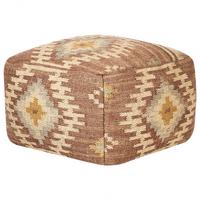 POUF Beel 50/50/30 cm - Rot, Naturmaterialien (50/30/50cm) - Beliani