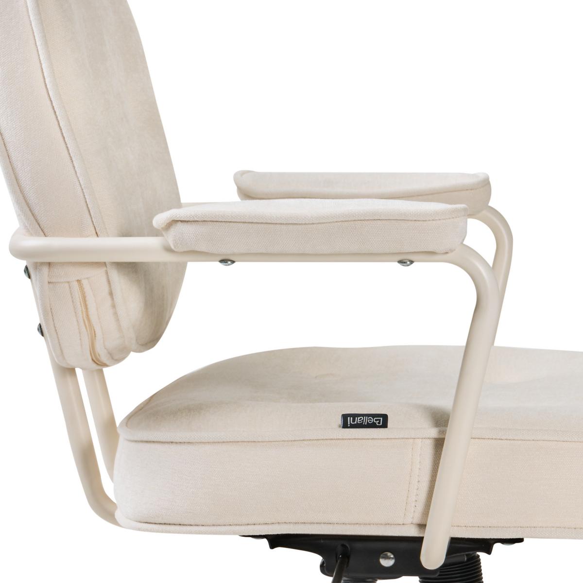SCHREIBTISCHSTUHL Stoff Cremeweiß Paramus - Weiß, Kunststoff (60/81/65cm) - Beliani