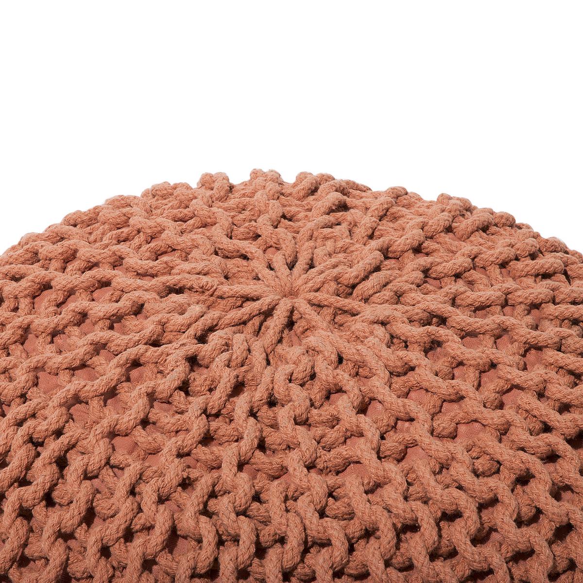 POUF Conrad 50/50/35 cm - Kupferfarben, Naturmaterialien/Textil (50/35/50cm) - Beliani