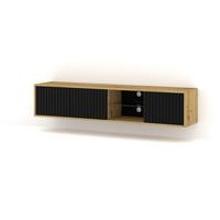 TV LOWBOARD Artisan Eiche, Schwarz 156/31/31 - Schwarz, Holzwerkstoff (156/31/31cm) - RAUMHIRSCH FURNITURE