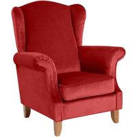 OHRENSESSEL Katria Bezug Samtvelours Buche natur / ziegel - Rot, Kunststoff (88/108/84cm) - 58aufmkessel