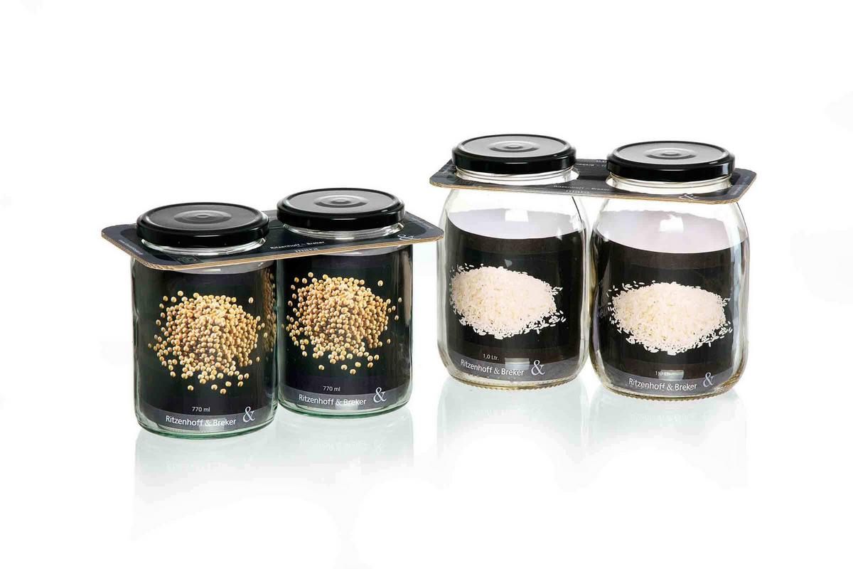 VORRATSGLÄSER-SET Mara transparent 770 ml 2-tlg. - Transparent, Glas (9/14/9cm) - Ritzenhoff Breker