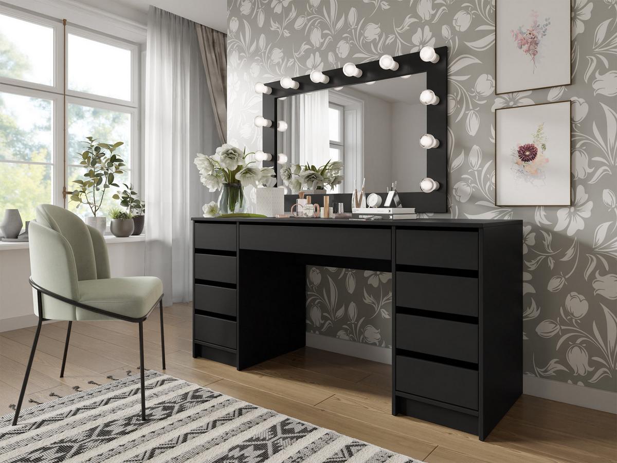 SCHREIBTISCH Ada Bis - Schwarz, Holzwerkstoff (154/55/76cm) - MIRJAN24