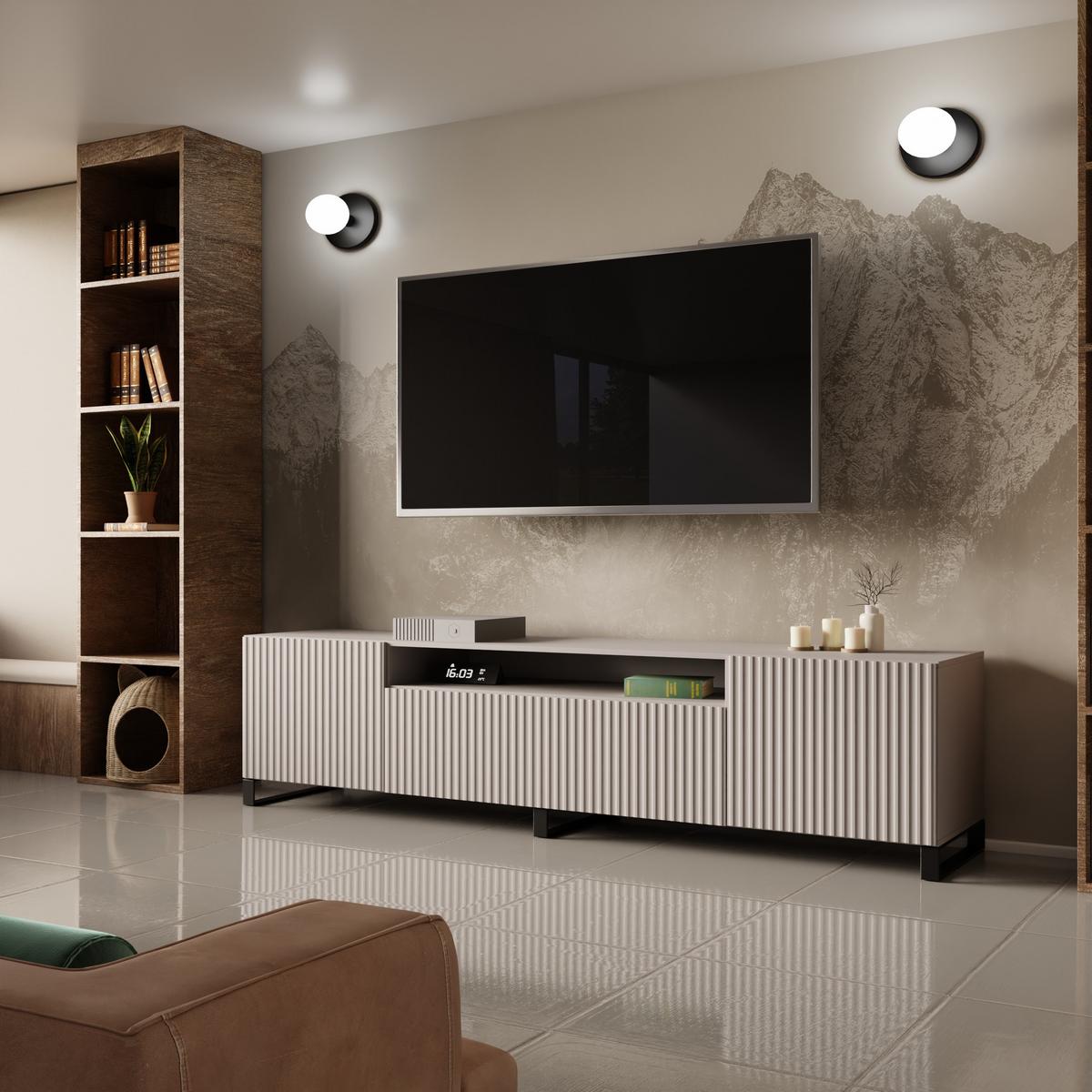 LOWBOARD VAREN 200/41/40 cm, Stand-TV-Schrank Kaschmir - Kaschmir, Holzwerkstoff (200/41/40cm) - MASSENO