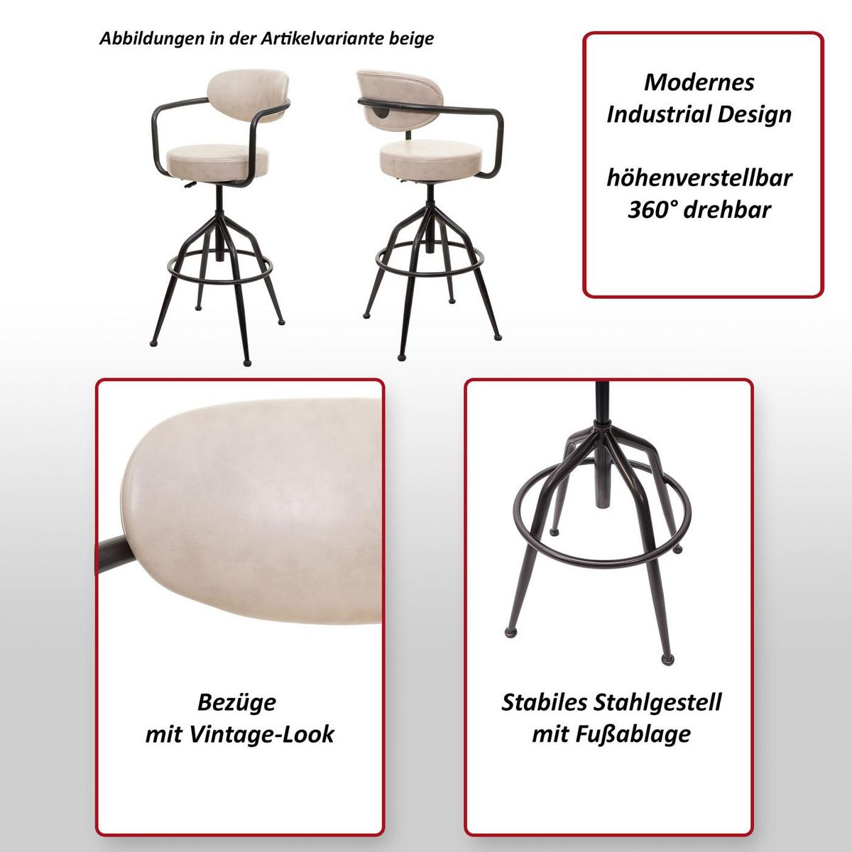 BARHOCKER H10F Beige - Beige, Textil (53/106/43cm) - MCW
