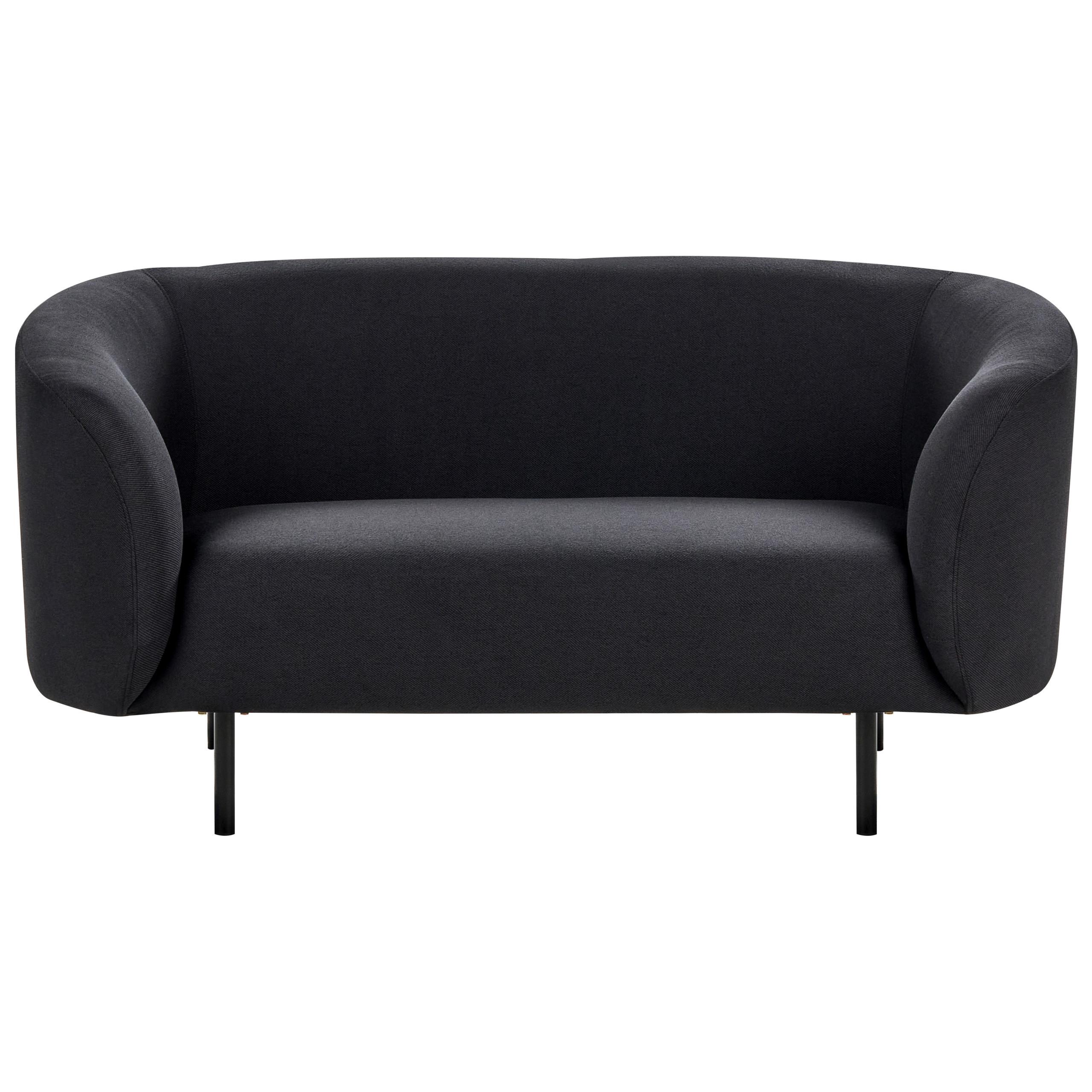 2-SITZER-SOFA Stoff schwarz Loen - Schwarz, Textil (155/79/70cm) - Beliani