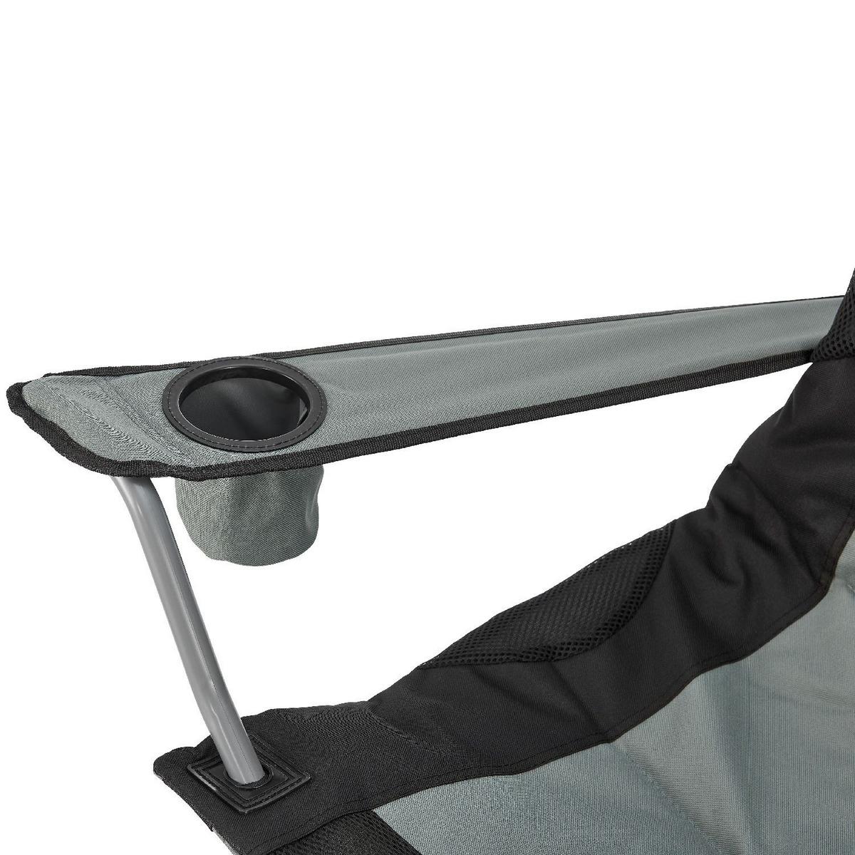 CAMPINGSTUHL Lido grau mit Flaschenhalterung & Tragetasche - Grau, Textil (62/102/62cm) - Juskys