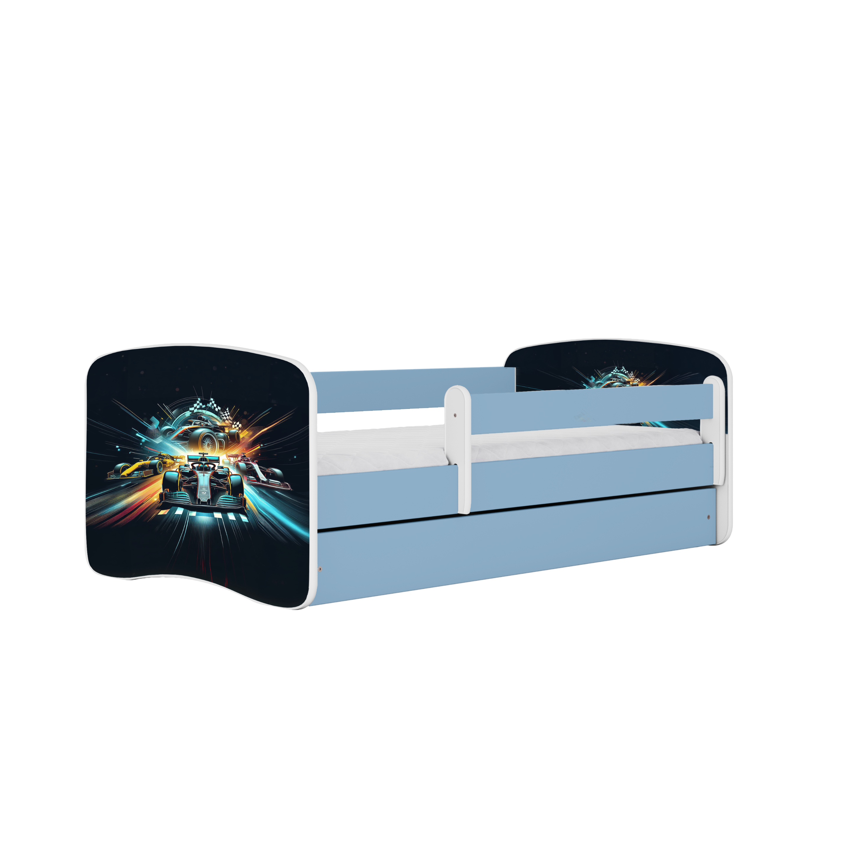 KINDERBETT Ethnie mit Schublade 180/80 90/61/184 - Blau, Holzwerkstoff (80/180cm) - RAUMHIRSCH FURNITURE