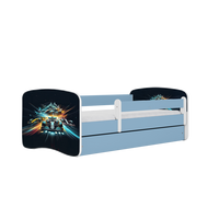 KINDERBETT Ethnie mit Schublade 180/80 90/61/184 - Blau, Holzwerkstoff (80/180cm) - RAUMHIRSCH FURNITURE