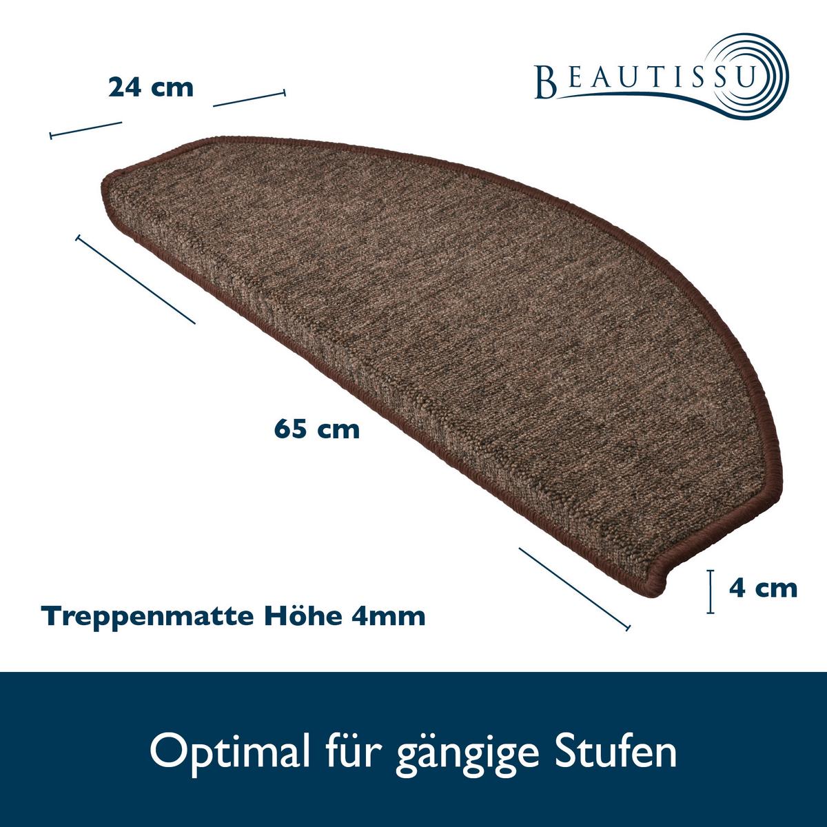 STUFENMATTE ProStair 56/20 cm Braun 15tlg - Braun, Textil (56/20/1cm) - Beautissu 