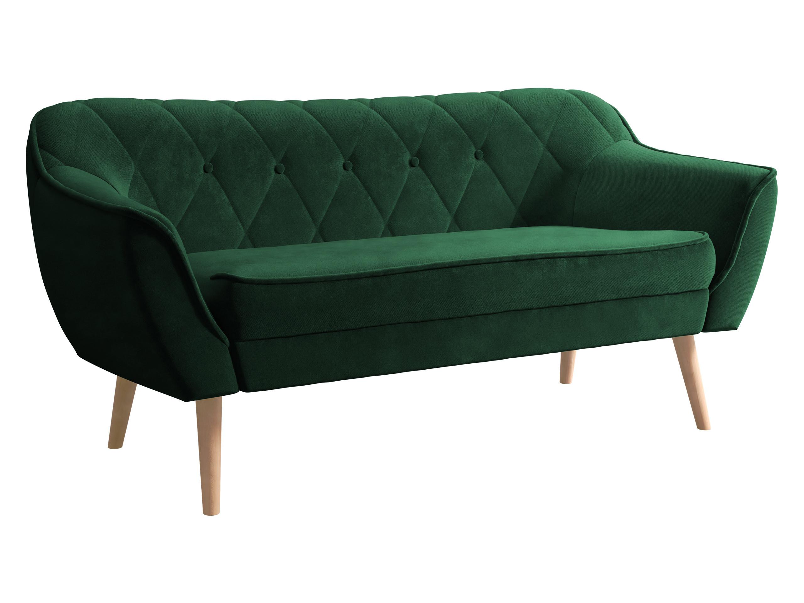 SOFA Skand 2 - Smaragdgrün/Naturfarben, Holz/Textil (140/75/74cm) - MIRJAN24