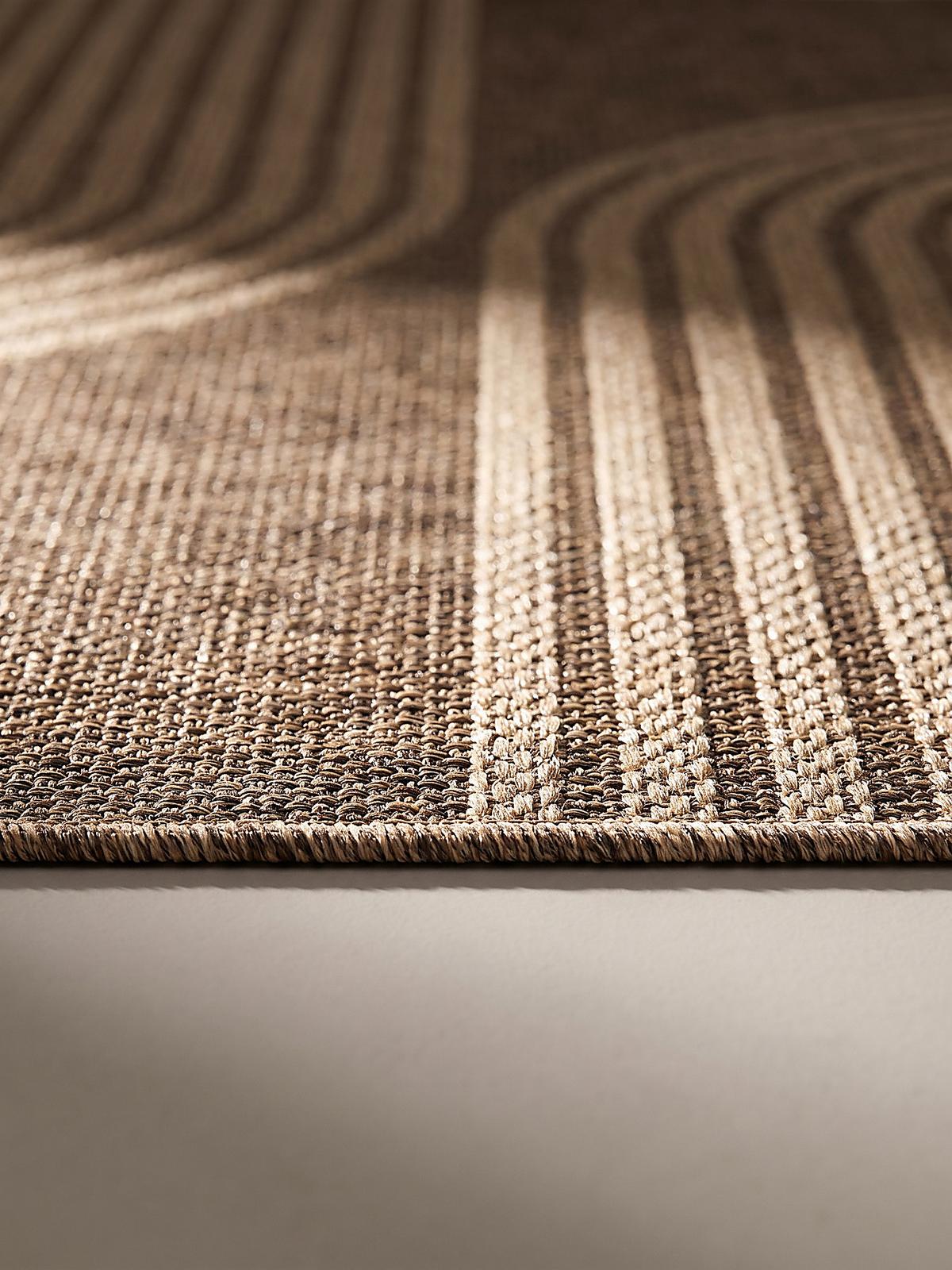 FLACHWEBTEPPICH Geometrisch CORDEV Polypropylen Natur 240 x 340 cm - Beige, Textil (240/340cm) - KADIMA DESIGN