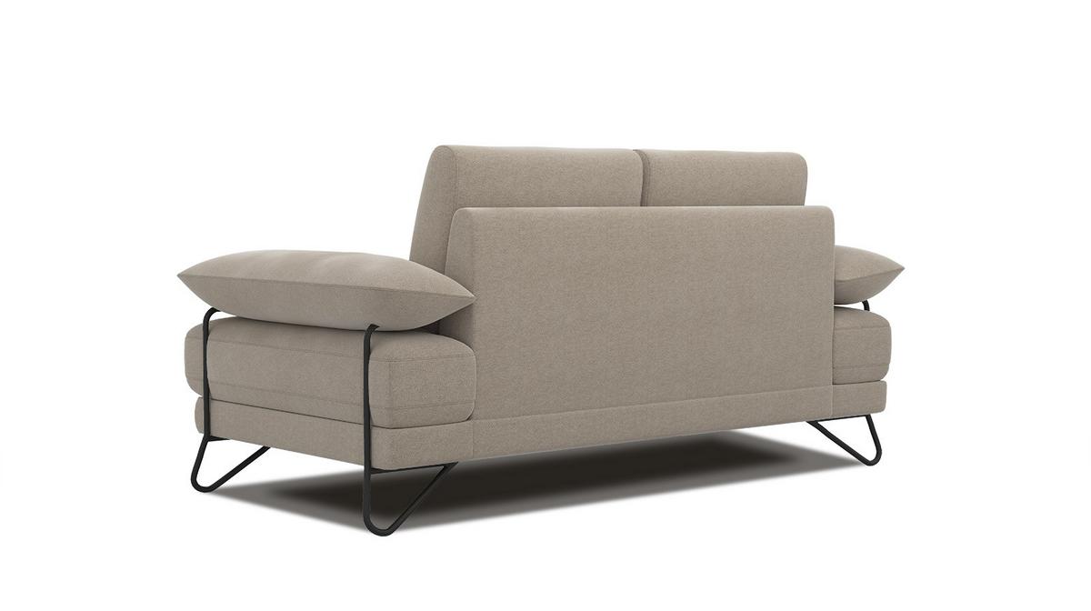 SOFA LORI 2-Sitzer, creme - Creme/Schwarz, Holzwerkstoff/Textil (185/87/96cm) - Wozimo
