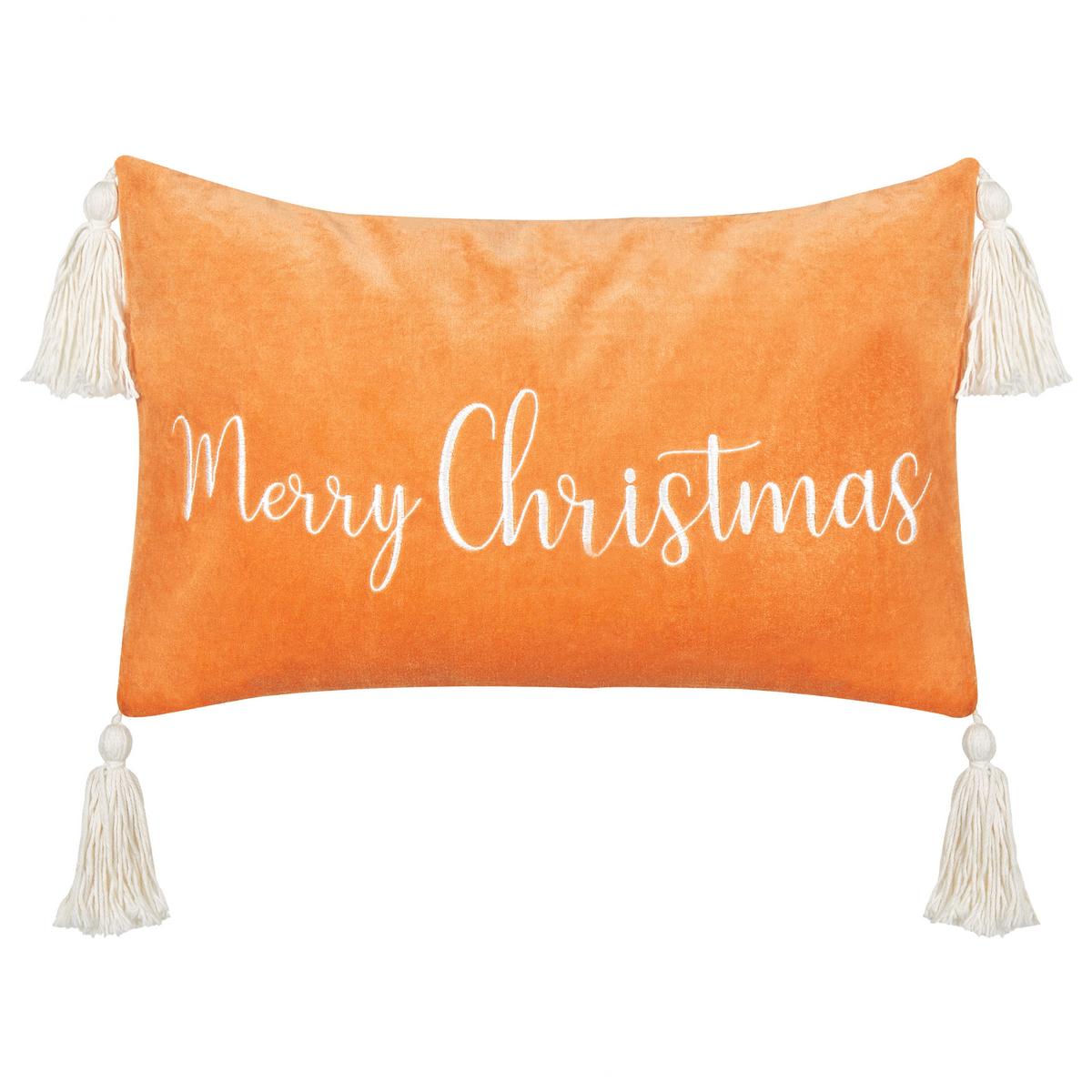 DEKOKISSEN 2er-Set Orange 50/30 cm Lithops - Orange/Weiß, Textil (50/30cm) - Beliani