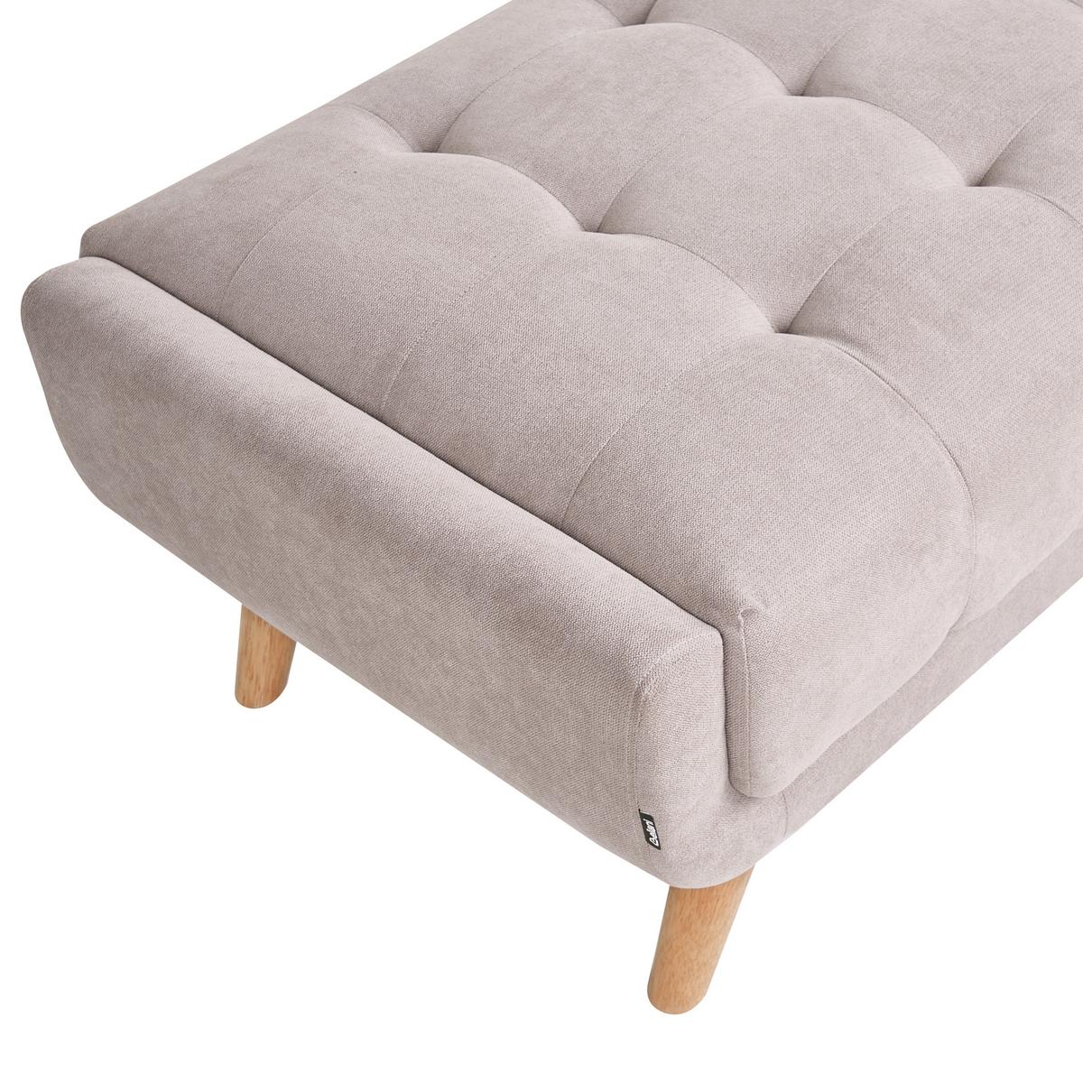 OTTOMANE Stoff Taupe Habo - Hellbraun, Textil (134/42/60cm) - Beliani