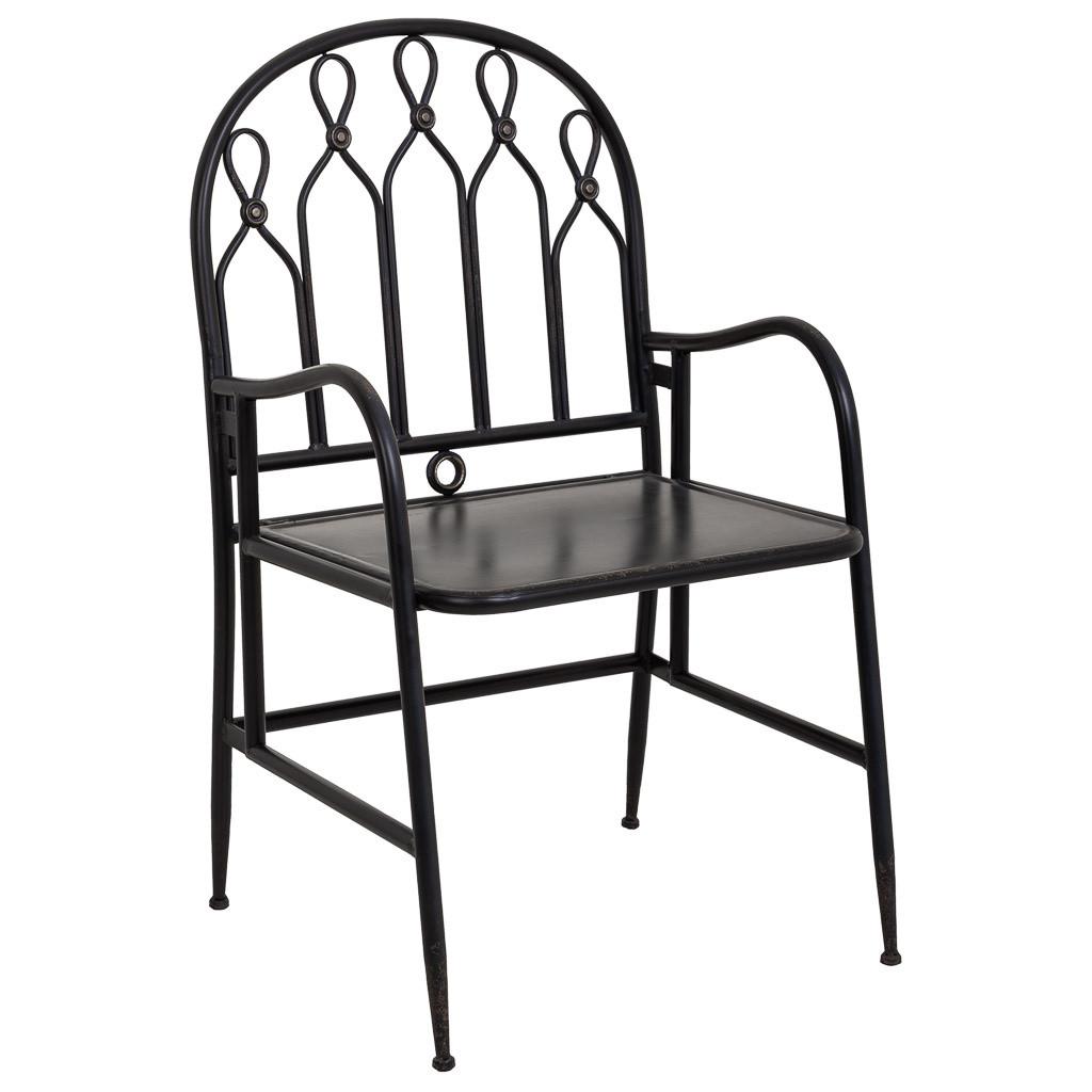 STUHL aus Metall, schwarz, 55x56x96cm - Schwarz, Metall (55/96/56cm) - Wanderlust