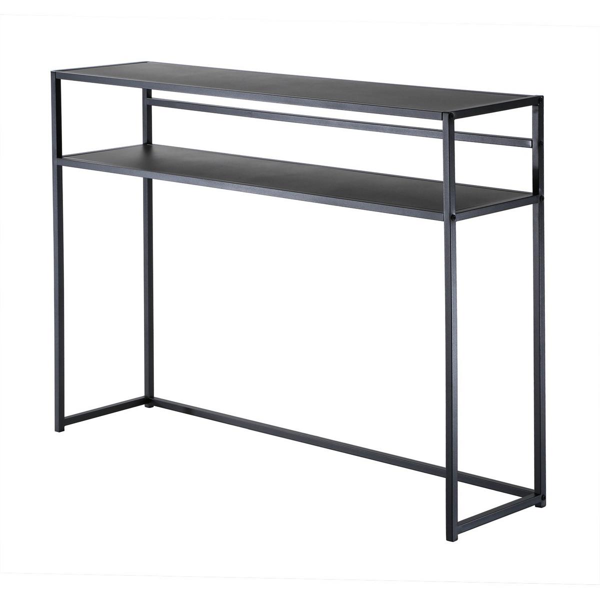 SCHWARZE Metall-Konsole 28/81/112 cm - Schwarz, Metall (34.5/28/81cm) - Calicosy